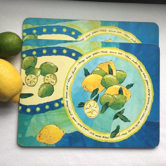 🍋Lemon and Lime Cork Table Mats - Picture 1 of 8